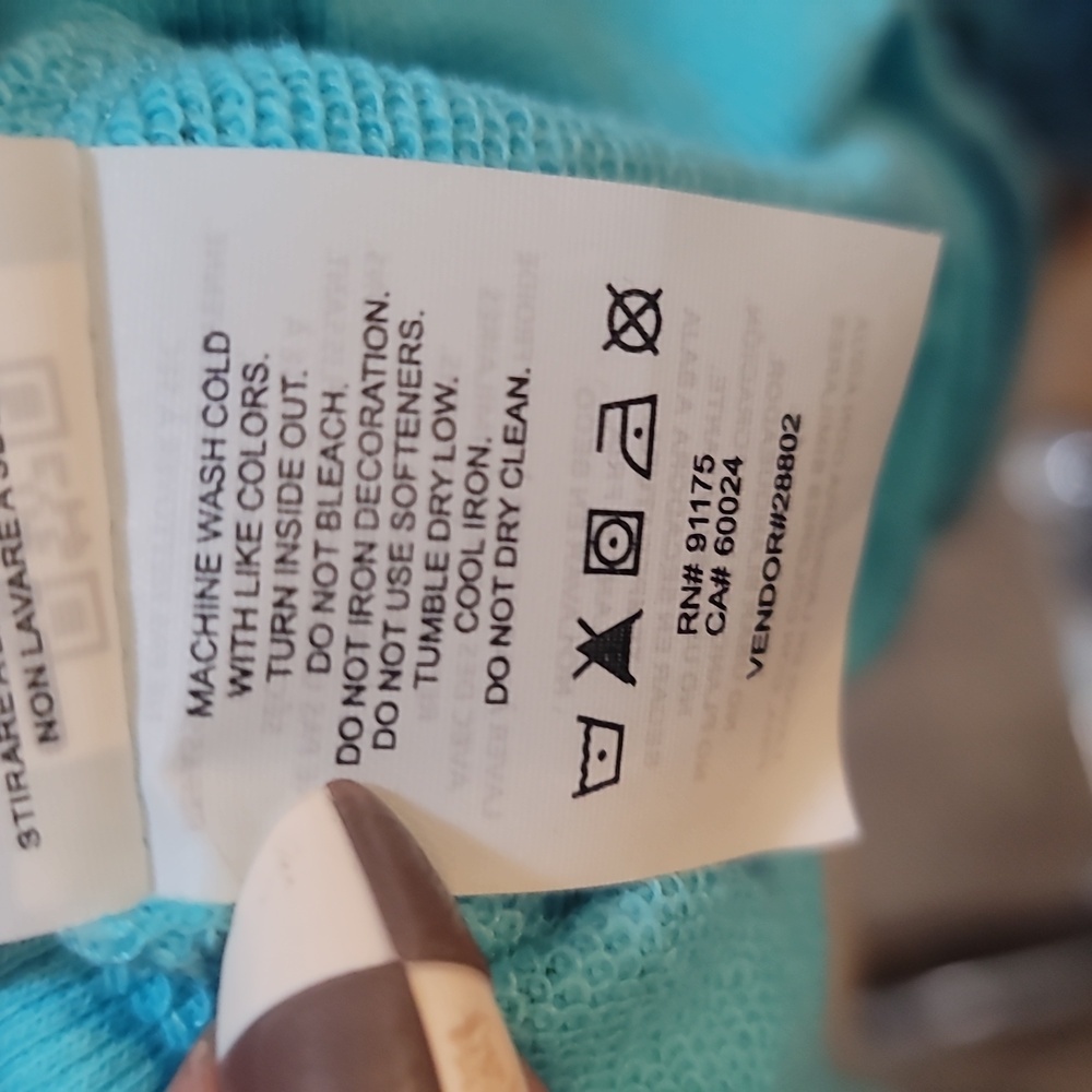 Fila zip up heartbeat hoodie hooded sweatshirt jacket Turquoise 3x nwt - Picture 10 of 10